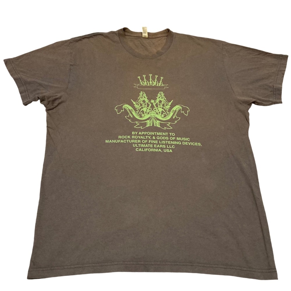Ultimate Ears Rock Royalty Graphic T-Shirt American Apparel Brown Mens Large